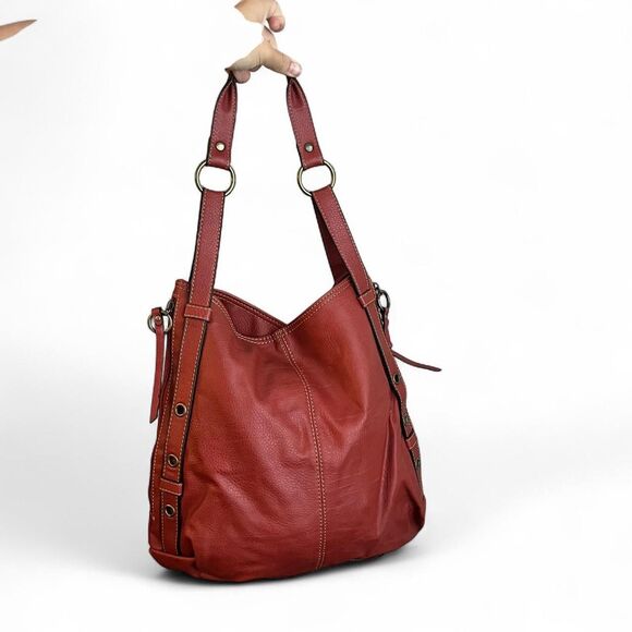 Axcess by Liz Claiborne soft pebbled leather shoulder bag - Picture 1 of 6